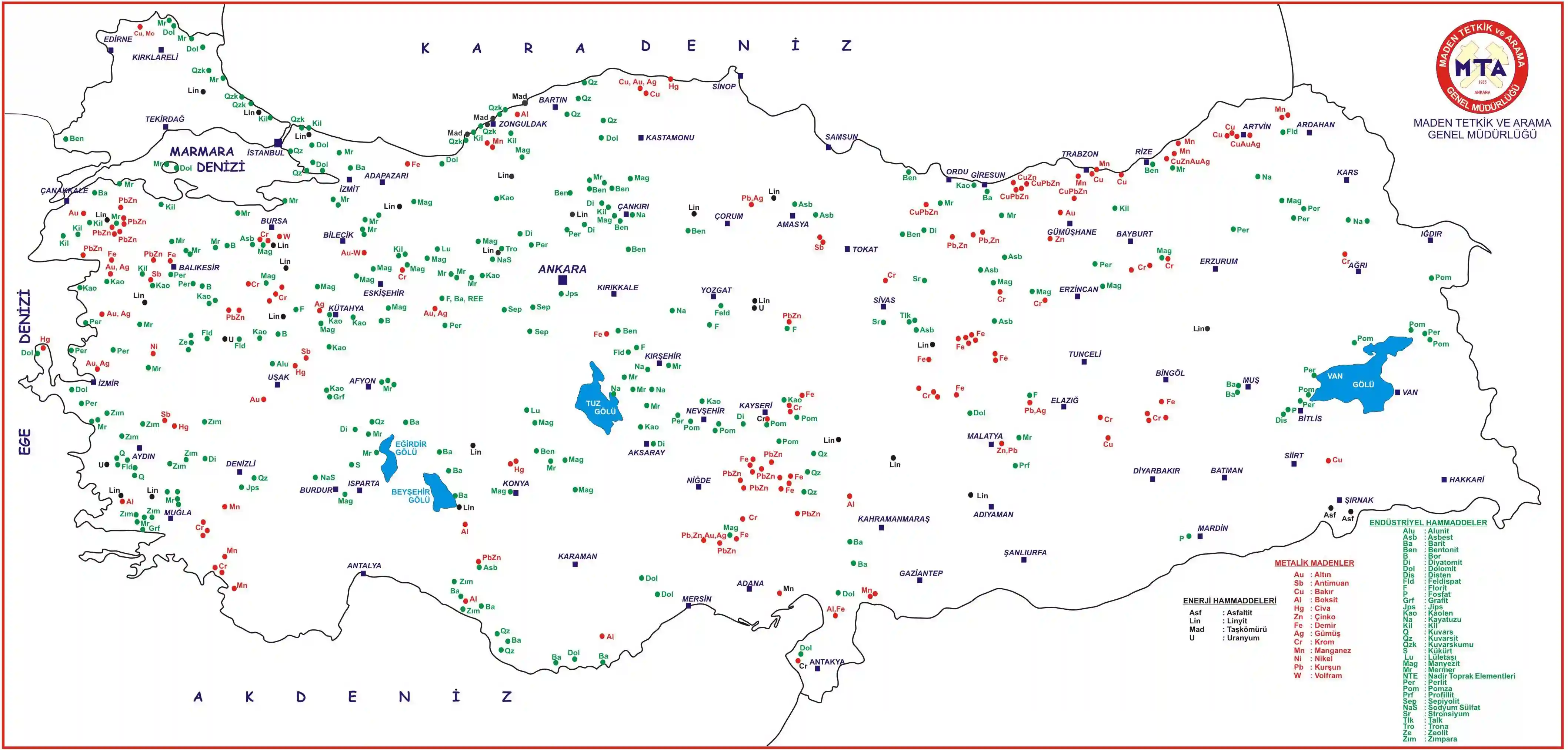 Türkiye Maden Haritasına Genel Bakış